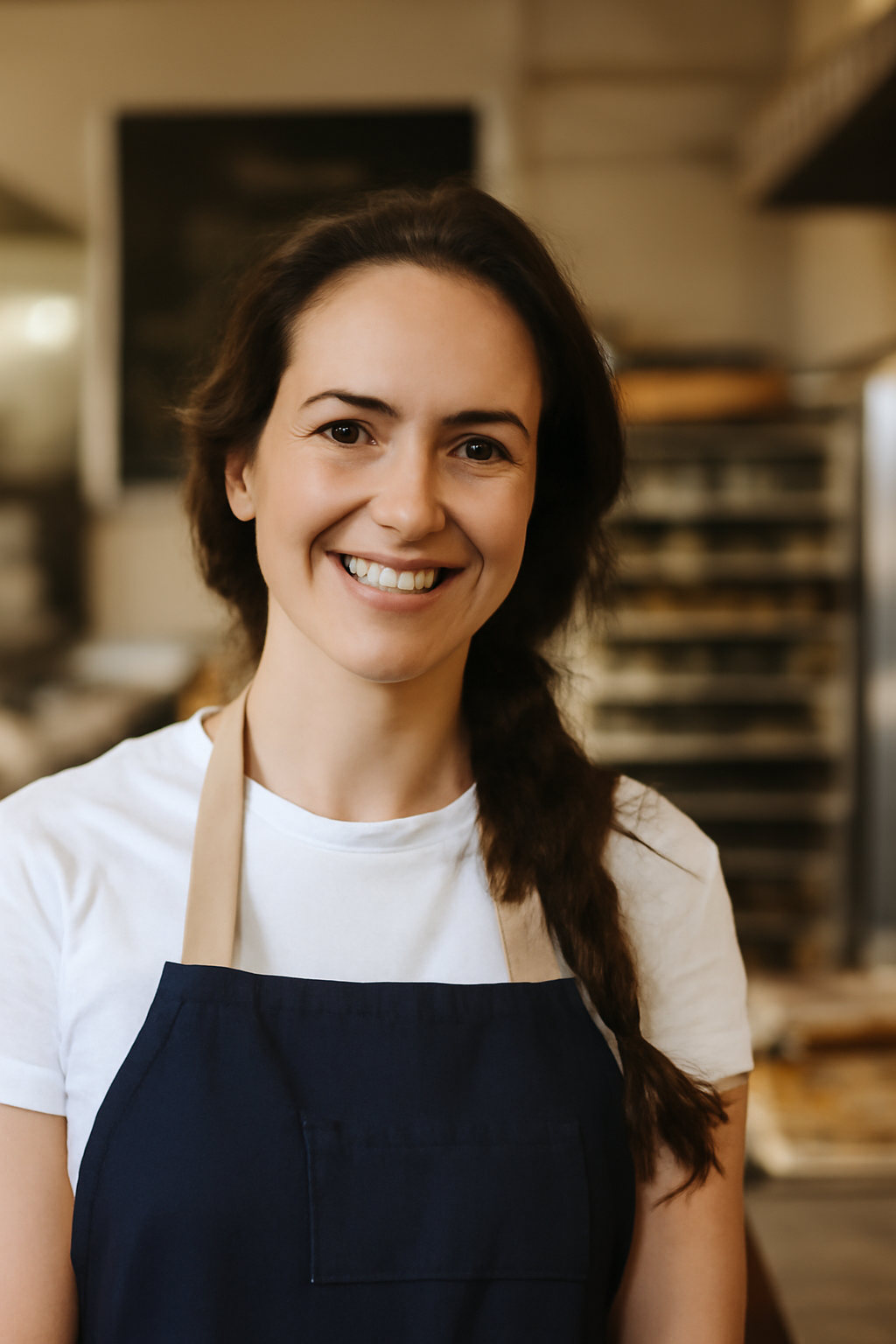 Empreendedora pensativa em seu café